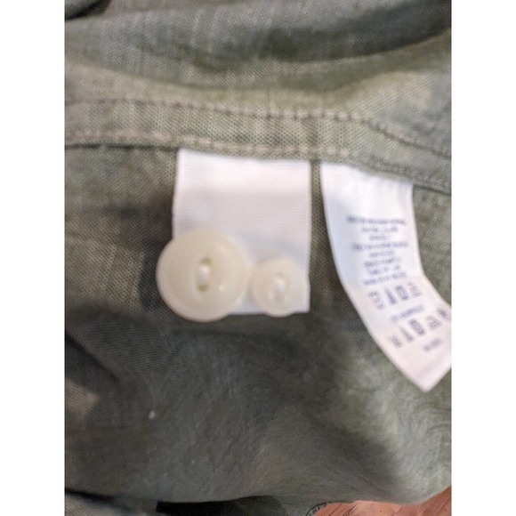 Lands End Button‎ Down Shirt Size Large Long Sleeve Collared Grey/Green - Picture 5 of 6